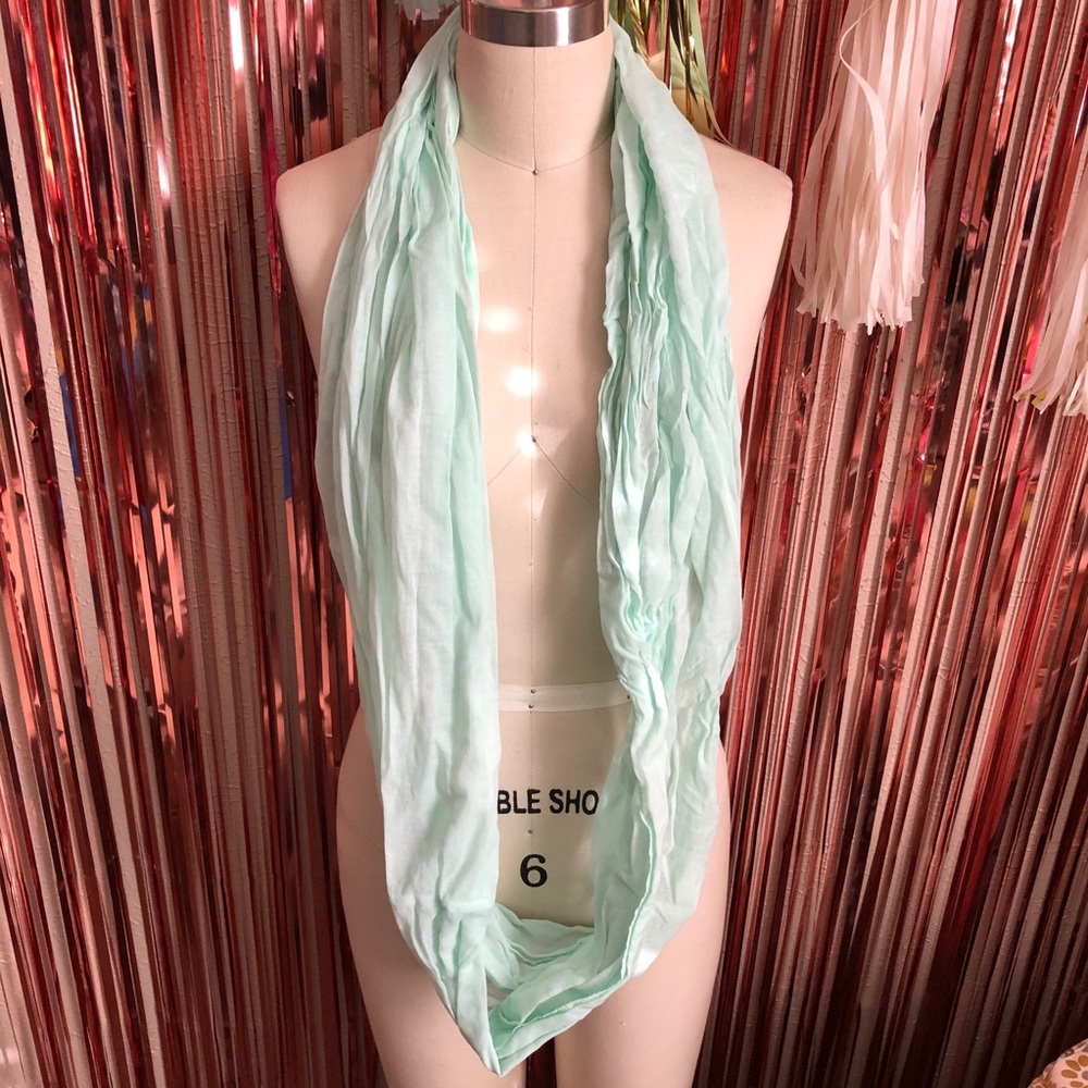 Mint Green Infinity Scarf - Picture 2 of 3
